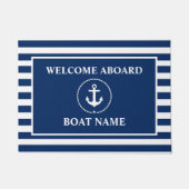 Nautic Welcome Bard Anchor Rope Blue Striping Fußmatte (Vorderseite)