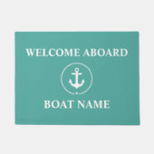 Nautic Welcome Boat Name Anchor Rope Door Mat Fußmatte (Vorderseite)