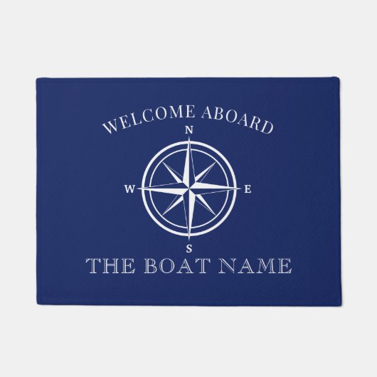 Nautic Welcome on ard Compass Rose Name Fußmatte (Vorderseite)