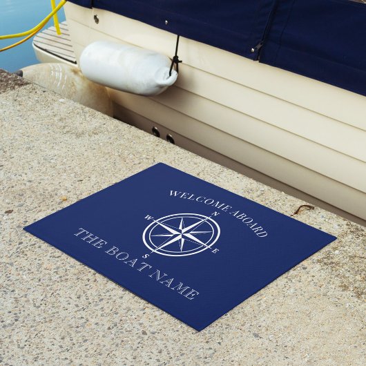 Nautic Welcome on ard Compass Rose Name Fußmatte