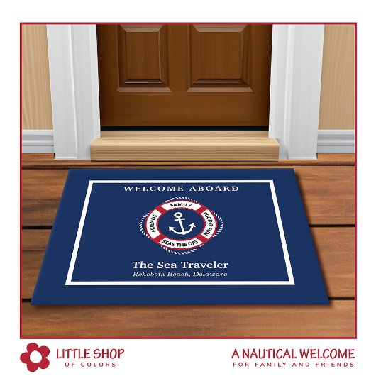 Nautic Welcome on the Life Preserve Anker Fußmatte