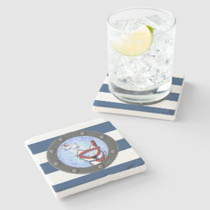 Nautic Westies Porthole Stone Untersetzer