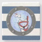 Nautic Westies Porthole Stone Untersetzer (Vorderseite)