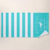 Nautic Whale Aqua Monogram Strandtuch (Vorderseite)