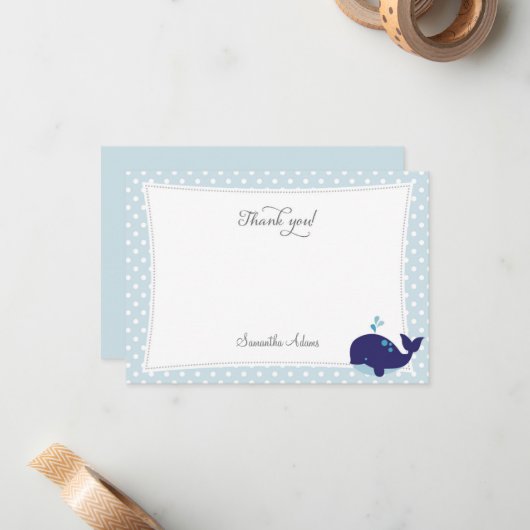Nautic Whale Danke Karte (Vorderseite/Rückseite Beispiel)