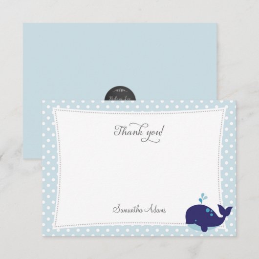 Nautic Whale Danke Karte (Vorne/Hinten)