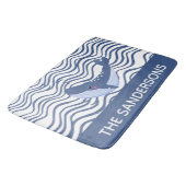 Nautic Whale Gray Blue Küche Teppich oder Bath Mat Badematte (Schrägansicht)