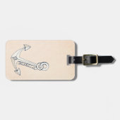 Nautic White Anchor Gepäckanhänger (Vorderseite horizontal)