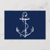Nautic White Anchor Hochzeitsempfang Begleitkarte (Rückseite)