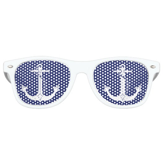 Nautic White Anchor Partybrille (Vorderseite)