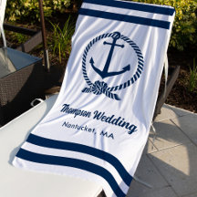 Nautic White Navy Anchor Custom Wedding