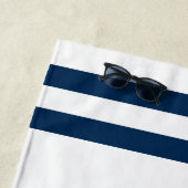 Nautic White Navy Anchor Custom Wedding Strandtuch (Beispiel)