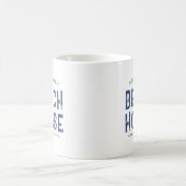 Nautic White Navy Blue Family Name Beach House Kaffeetasse (Mittel)