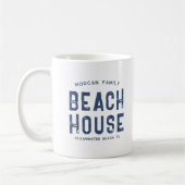Nautic White Navy Blue Family Name Beach House Kaffeetasse (Links)