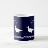 Nautic White Navy Blue Sandpipers Strandhaus C Kaffeetasse (Mittel)