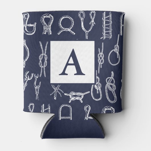 Nautic White Rope Knots | PERSONALISIERT Dosenkühler (Vorderseite)