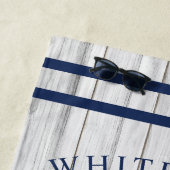 Nautic White Wood Custom Family Anchor Strandtuch (Beispiel)
