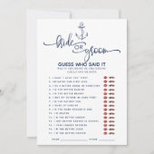 Nautic Who Said It Brautparty Games Einladung (Vorderseite)