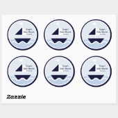Nautic/William/Sailboat/Stickers/Cupcake Topper Runder Aufkleber (Blatt)