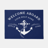 Nautic Willkommen an Bord des Bootes Name Anchor N Fußmatte (Vorderseite)
