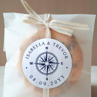 Nautic Wind Rose Compass White | Navy Date