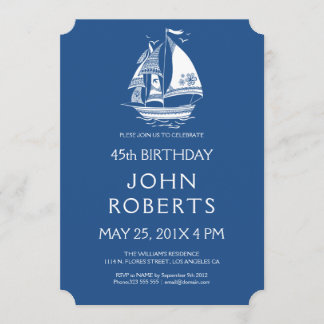 Nautic Wind-Sailing Geburtstagsparty Einladung