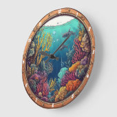 Nautic Window Deep Sea Dream Unterwasser Große Wanduhr (Winkel)