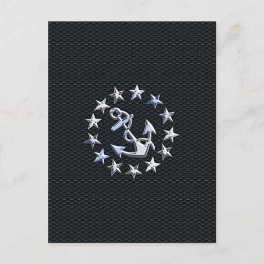 Nautic Yacht Flag Chrome Ensign auf Grille Print Postkarte (Vorderseite)