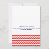 Nautic Zickzack Anchor Blue Red Invitation Card Einladung (Rückseite)