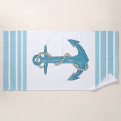 Nautica Anchor und Streifen Strandtuch (Vorderseite)