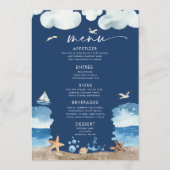 Nautica Navy Baby Shower Menu Einladung (Vorderseite)