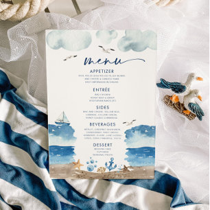 Nautica Theme Baby Showmenü Einladung