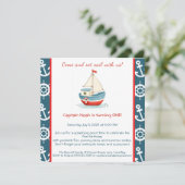 Nautical 1st Birthday Pool Party Einladung (Stehend Vorderseite)