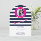 Nautical 30th Birthday Photo Arch Invitation Einladung (Stehend Vorderseite)
