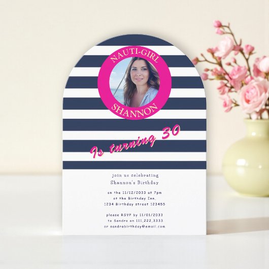 Nautical 30th Birthday Photo Arch Invitation Einladung