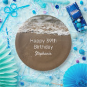 Nautical 39. Happy Birthday Custom Age Beach Pappteller (Party)