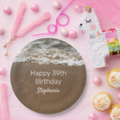 Nautical 39. Happy Birthday Custom Age Beach Pappteller (Party)