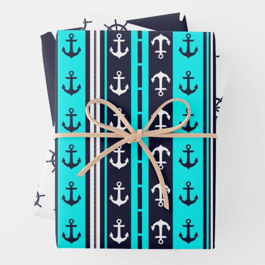 Nautical 3-Pack Geschenkpapier Set (Beispiel)
