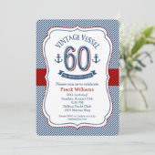 Nautical 60. Geburtstag Einladung (Stehend Vorderseite)