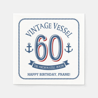 Nautical 60. Geburtstag Serviette