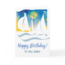 Nautical Abstrakt Sailing Happy Birthday