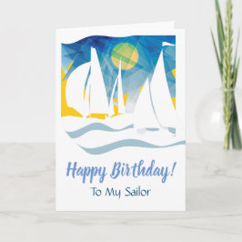 Nautical Abstrakt Sailing Happy Birthday Karte
