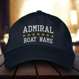 Nautical Admiral, Ihr Name ist blau Bestickte Kappe
