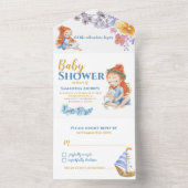 Nautical Adventure Baby Dusche All In One Einladung (Innen Boden)