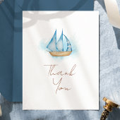 Nautical Adventure White Baby Dusche Dankeskarte