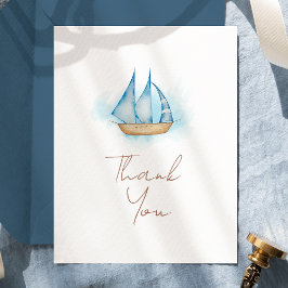 Nautical Adventure White Baby Dusche Dankeskarte