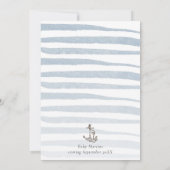 Nautical Adventure White Baby Dusche Einladung (Rückseite)
