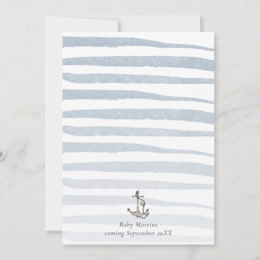 Nautical Adventure White Baby Dusche Einladung (Rückseite)