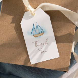 Nautical Adventure White Baby Dusche Vielen Dank Geschenkanhänger