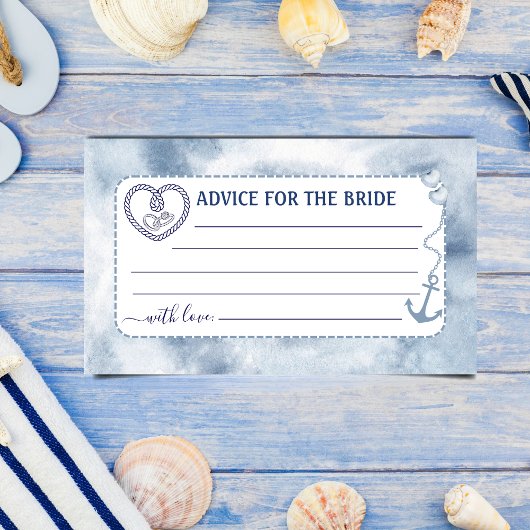 Nautical Advice for The Bride Bridal Shower Anchor Begleitkarte